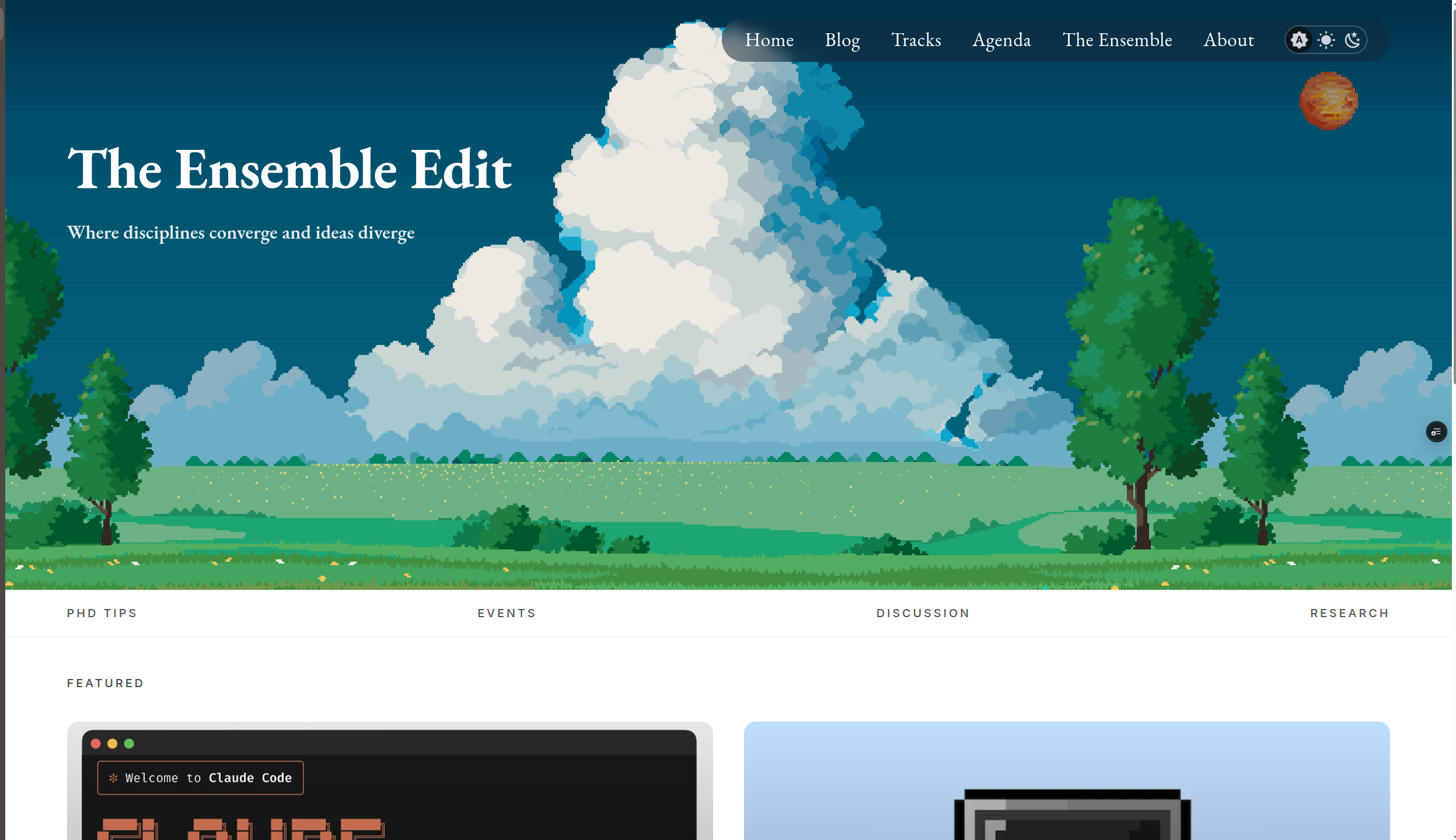 Screenshot of the Postgraduate Climate Blog